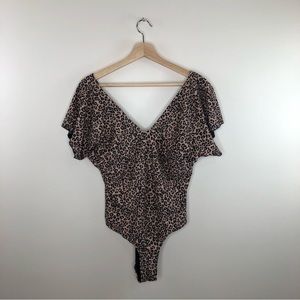 Albion Fit flutter sleeve animal print swimsuit size XL